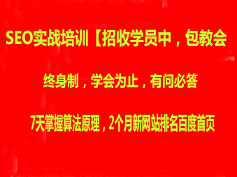 SEO培训课程：专注于SEO实战培训，7天掌握排名算法